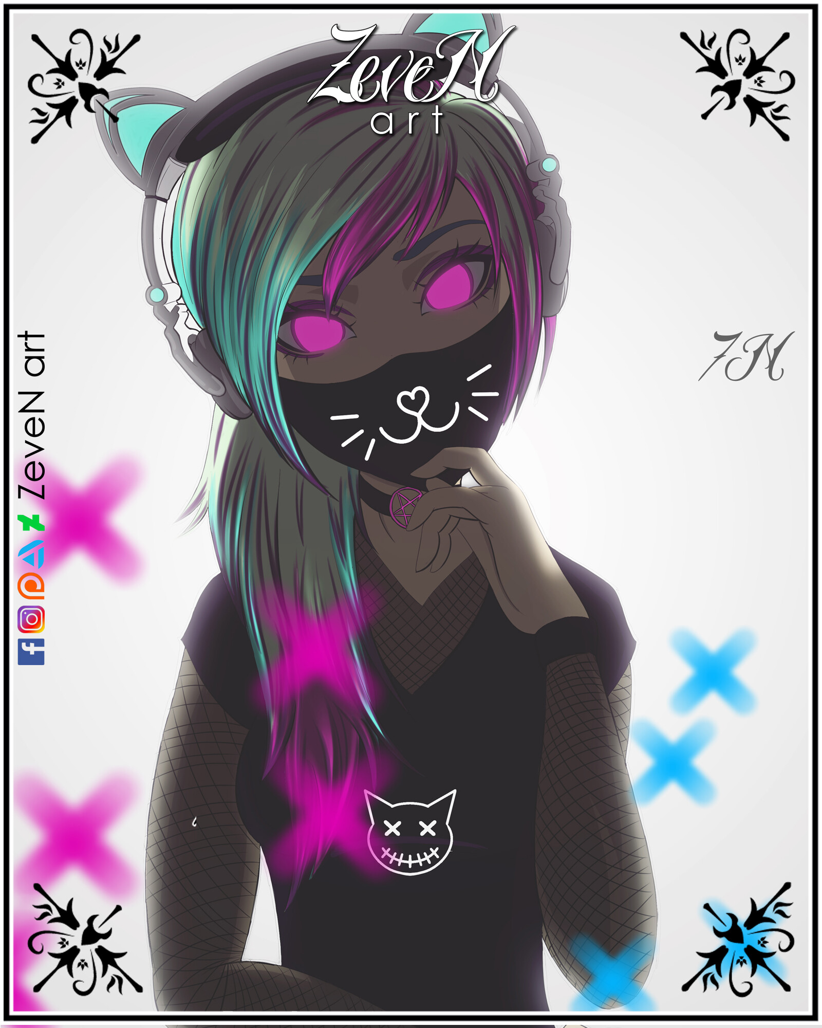 ZeveN Art dark neko girl
