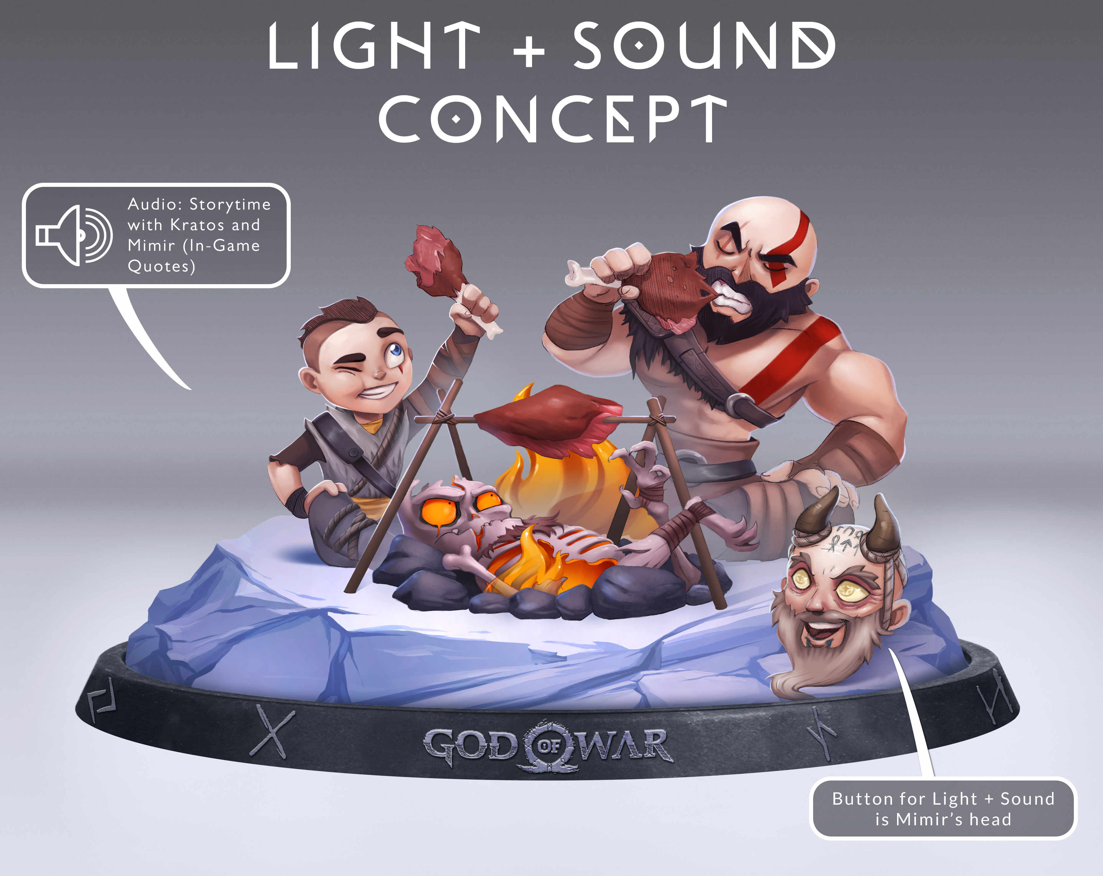 God of War 4 Figurine Design: Campfire