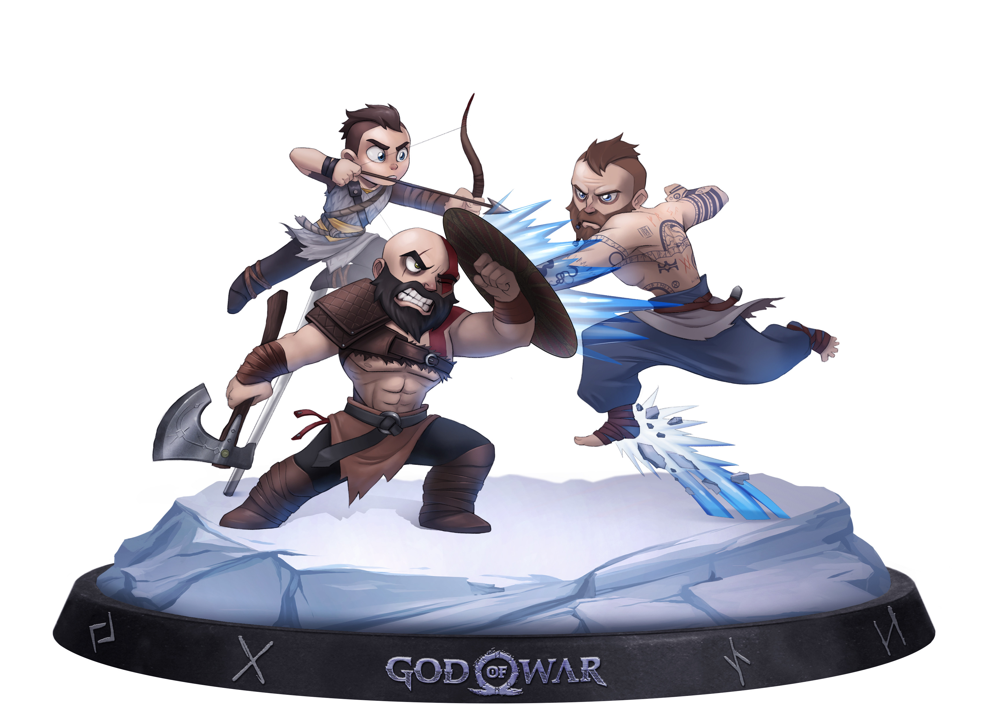 God of War 4 Figurine Design: Fighting Baldur