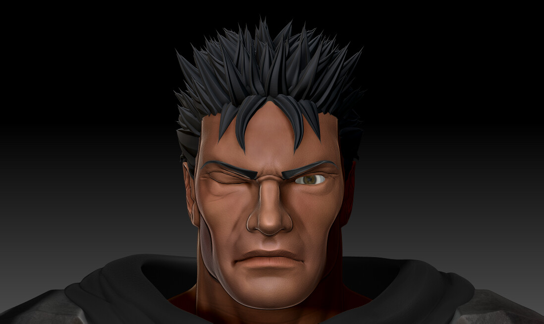 Which animated version of Guts' facial design below is the most