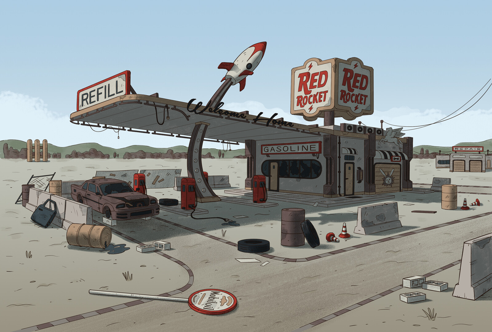 Fallout 4 сигнал бедствия стоянка грузовиков красная ракета фото 22