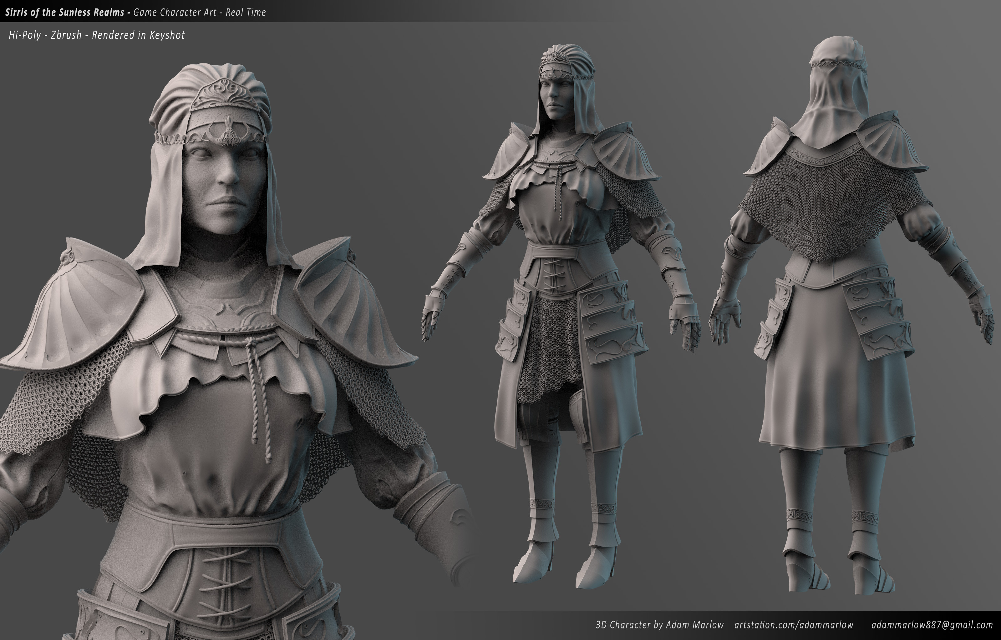 Character Clay render from Keyshot - Made in Zbrush