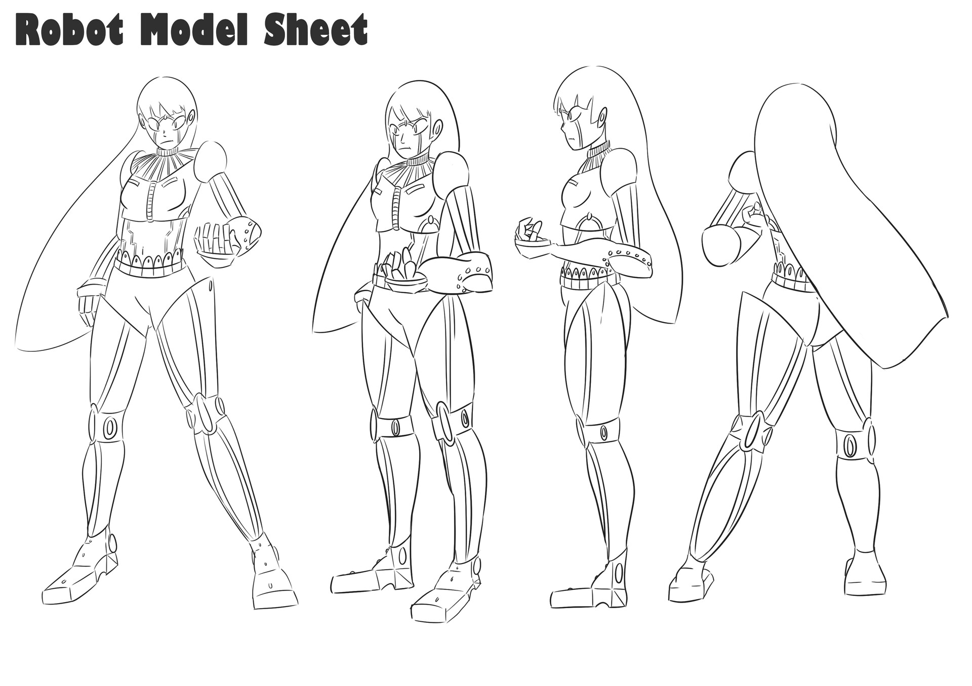 ArtStation Character Poses and Sheets (2nd Year University)