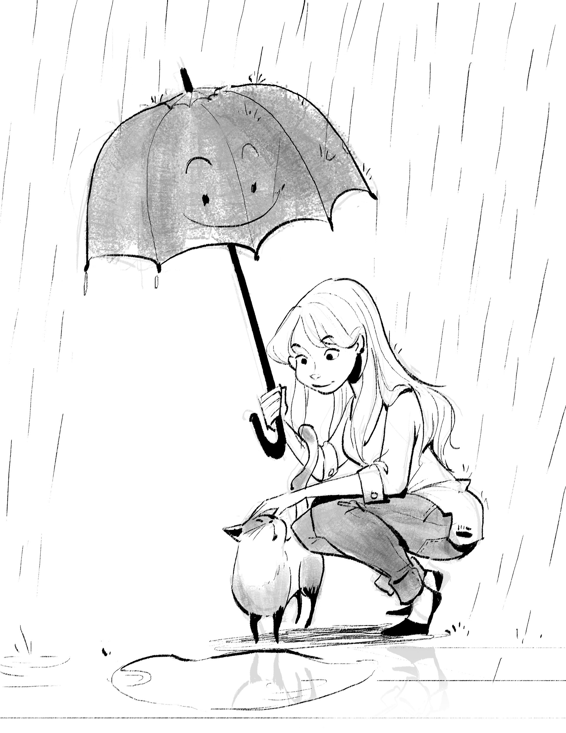 A Girl with an umbrella. Easy pencil sketch ideas for beginners | umbrella,  pencil, rain | Girl in the rain. Easy pencil sketch | By Drawing  BookFacebook