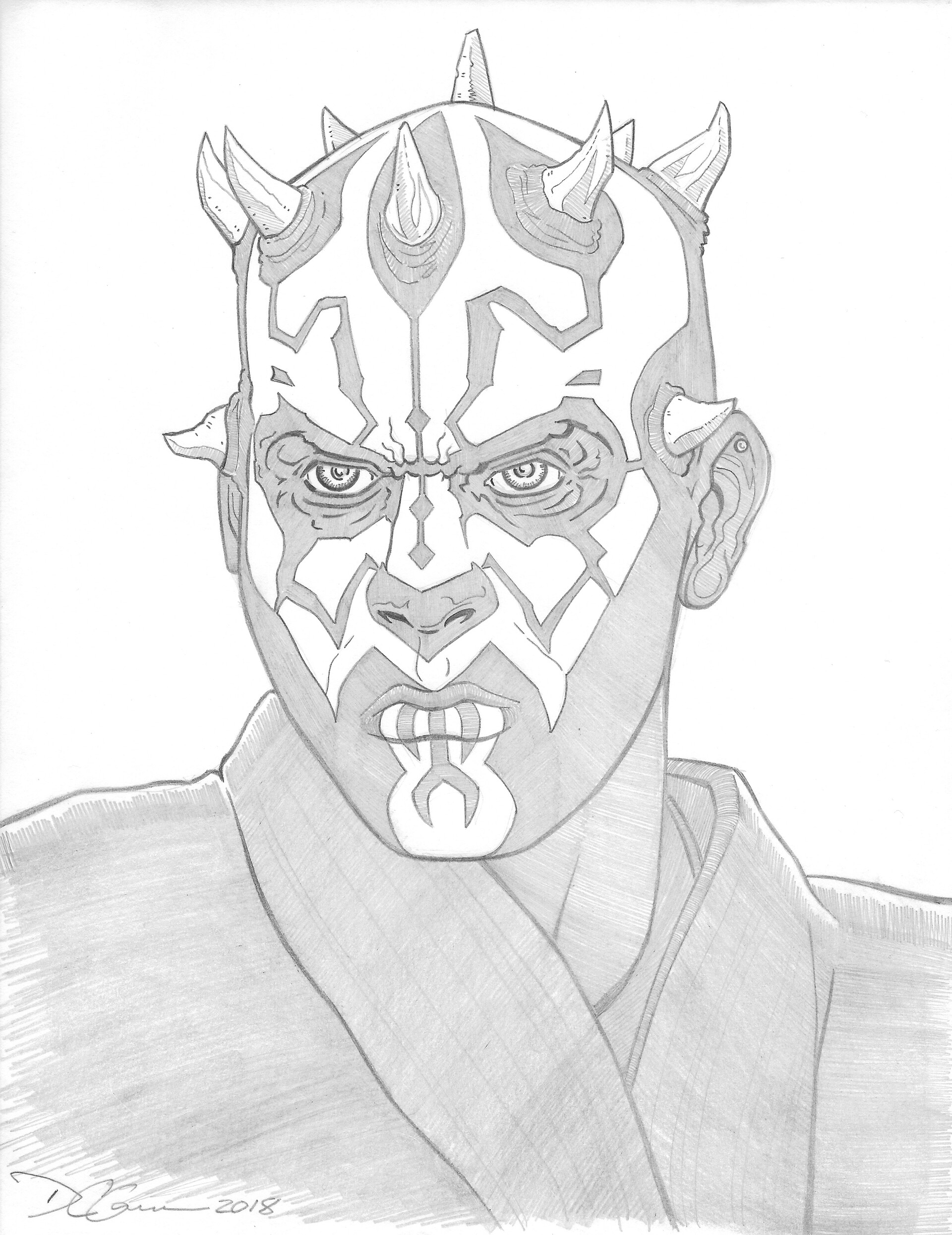 Learn How to Draw Darth Maul from Star Wars Star Wars Step by Step   Drawing Tutorials