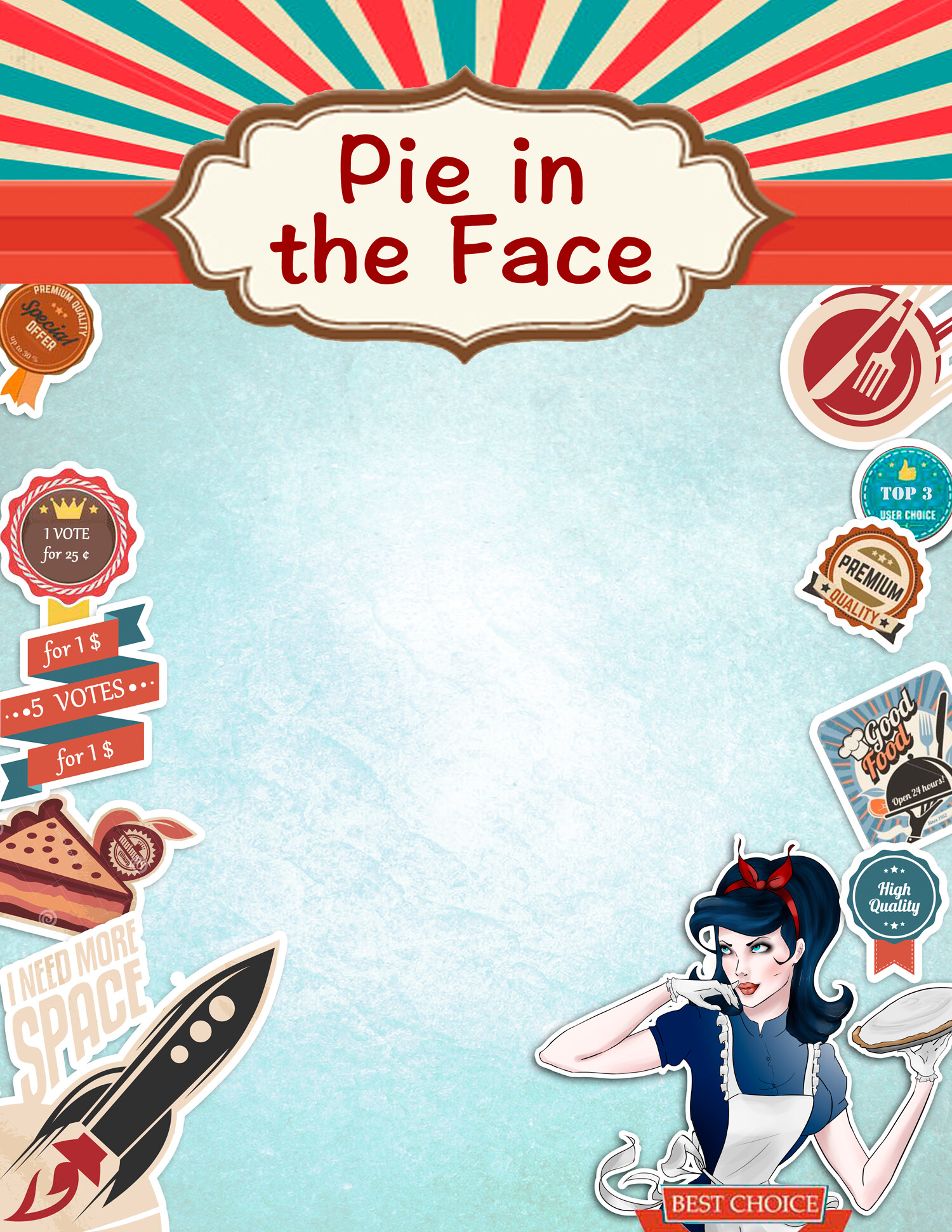 pie in the face fundraiser flyer