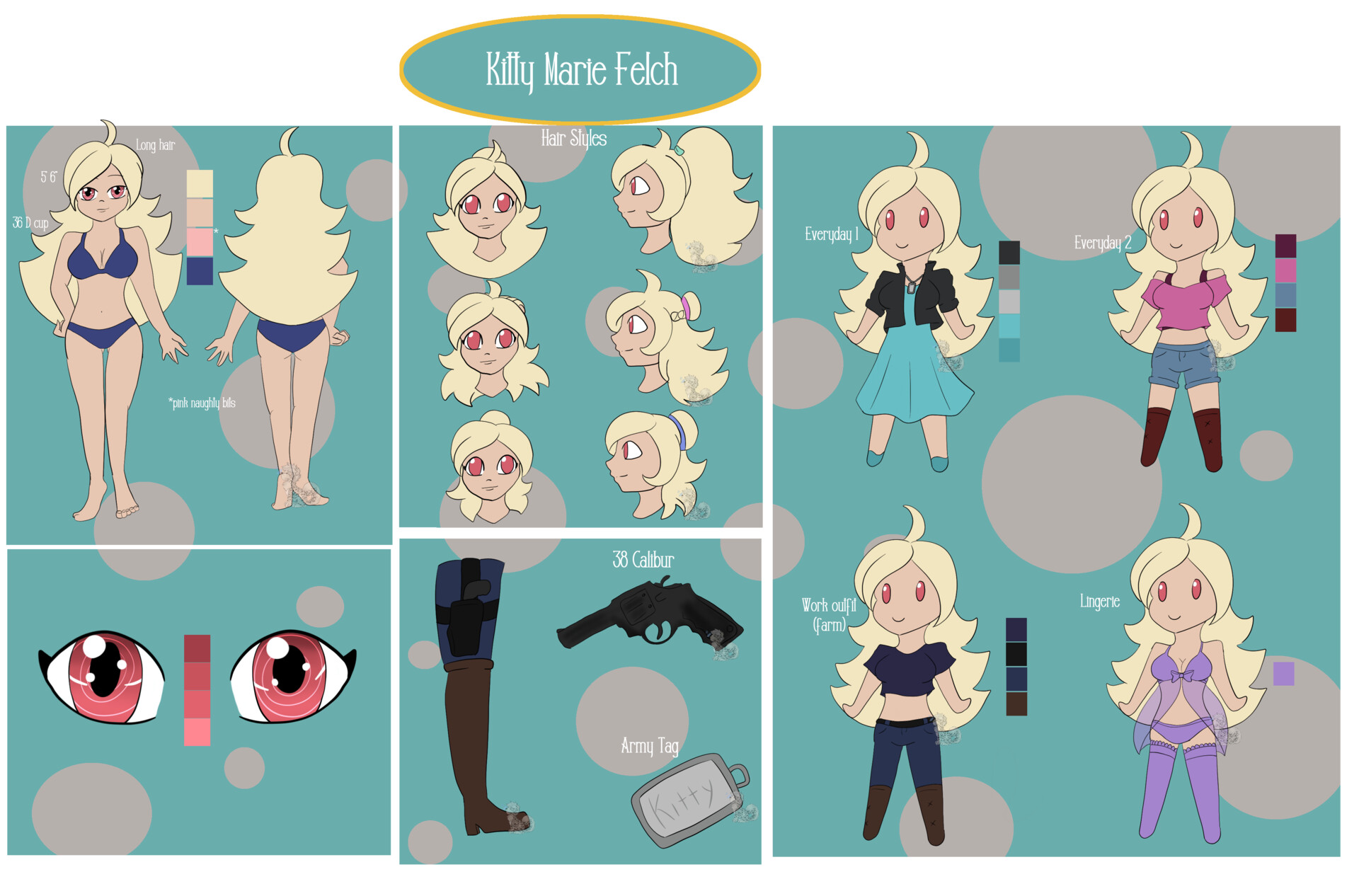 Michelle Vanarsdale Character Reference Sheet Kitty Marie Felch