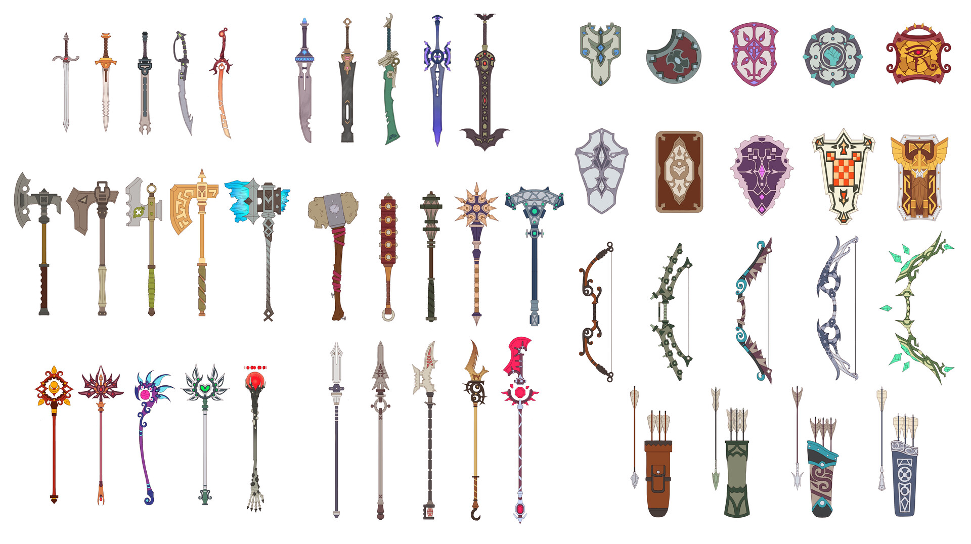 MinWook Kim - Fantasy Weapons and Shields Concept