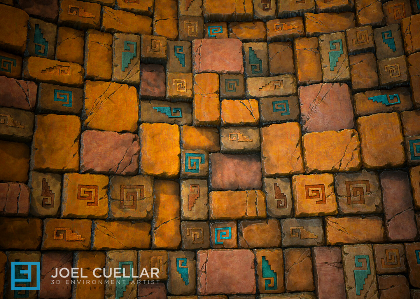 Joel Cuellar - Aztec Floor Tile Textures & Material