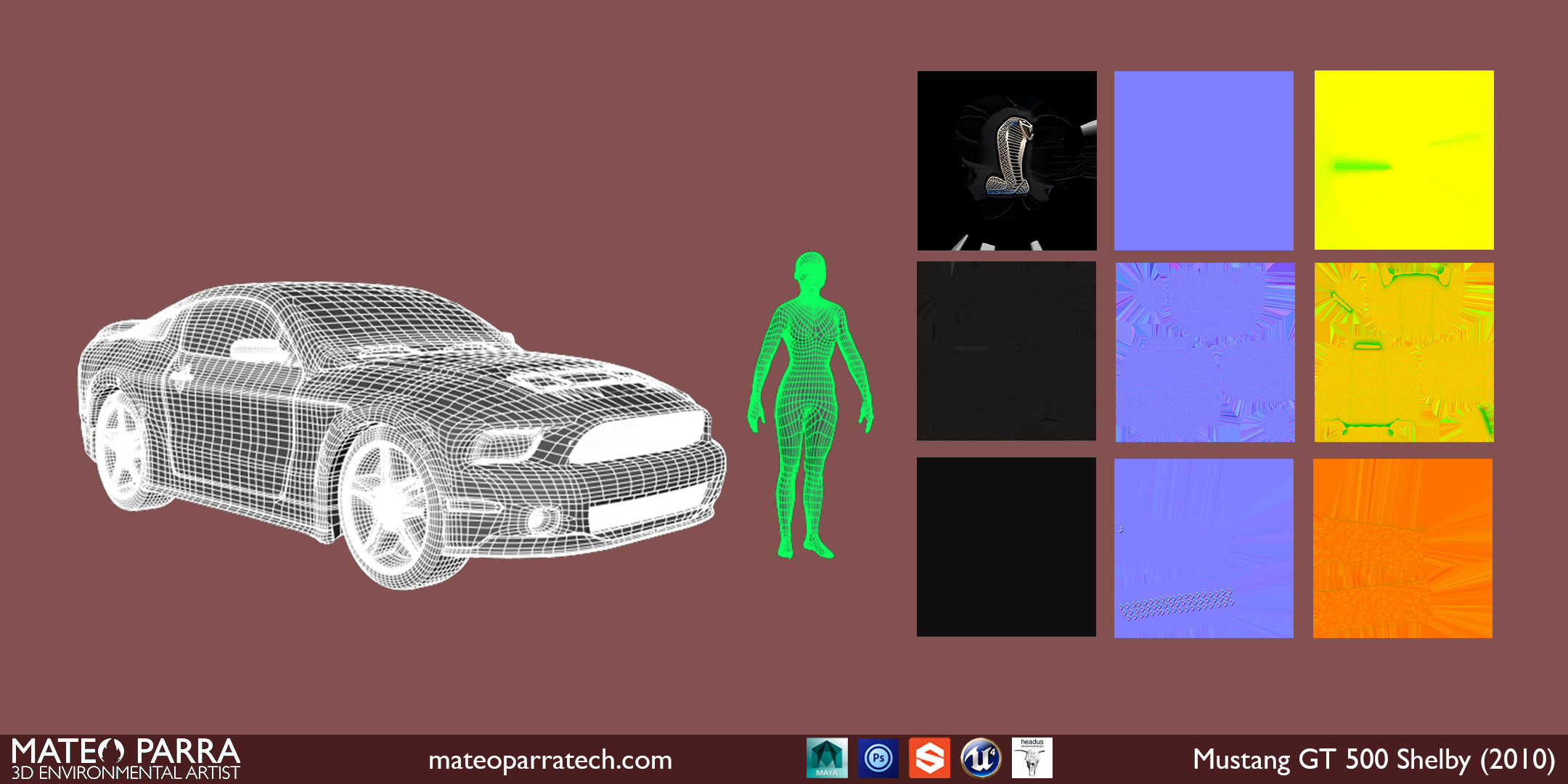 Wireframe and texture maps