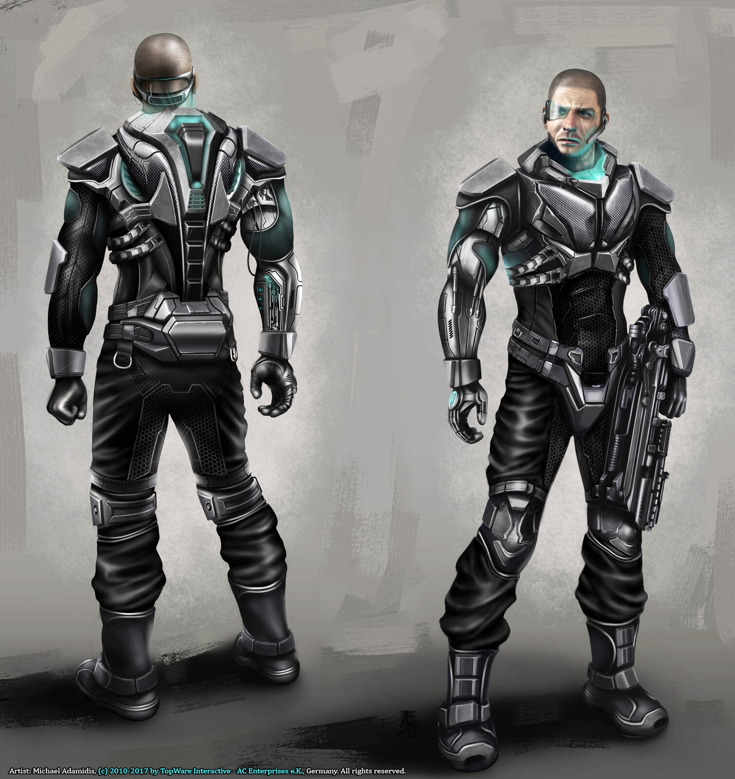 Character Design / Concept Design Male/Armed futuristic (Mikhael)