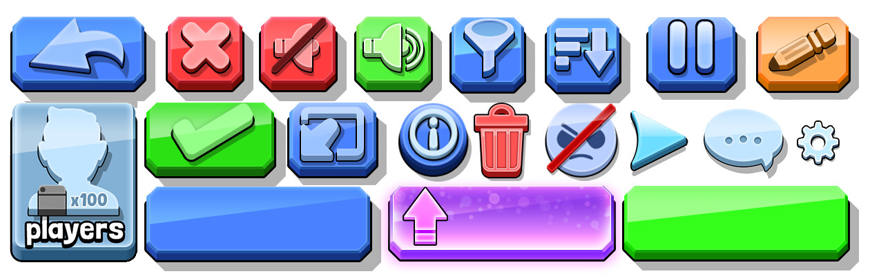 there were many many buttons in the game that came in all shapes and sizes