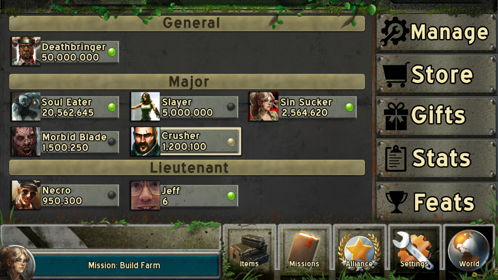 a redesign mockup for the alliance screen