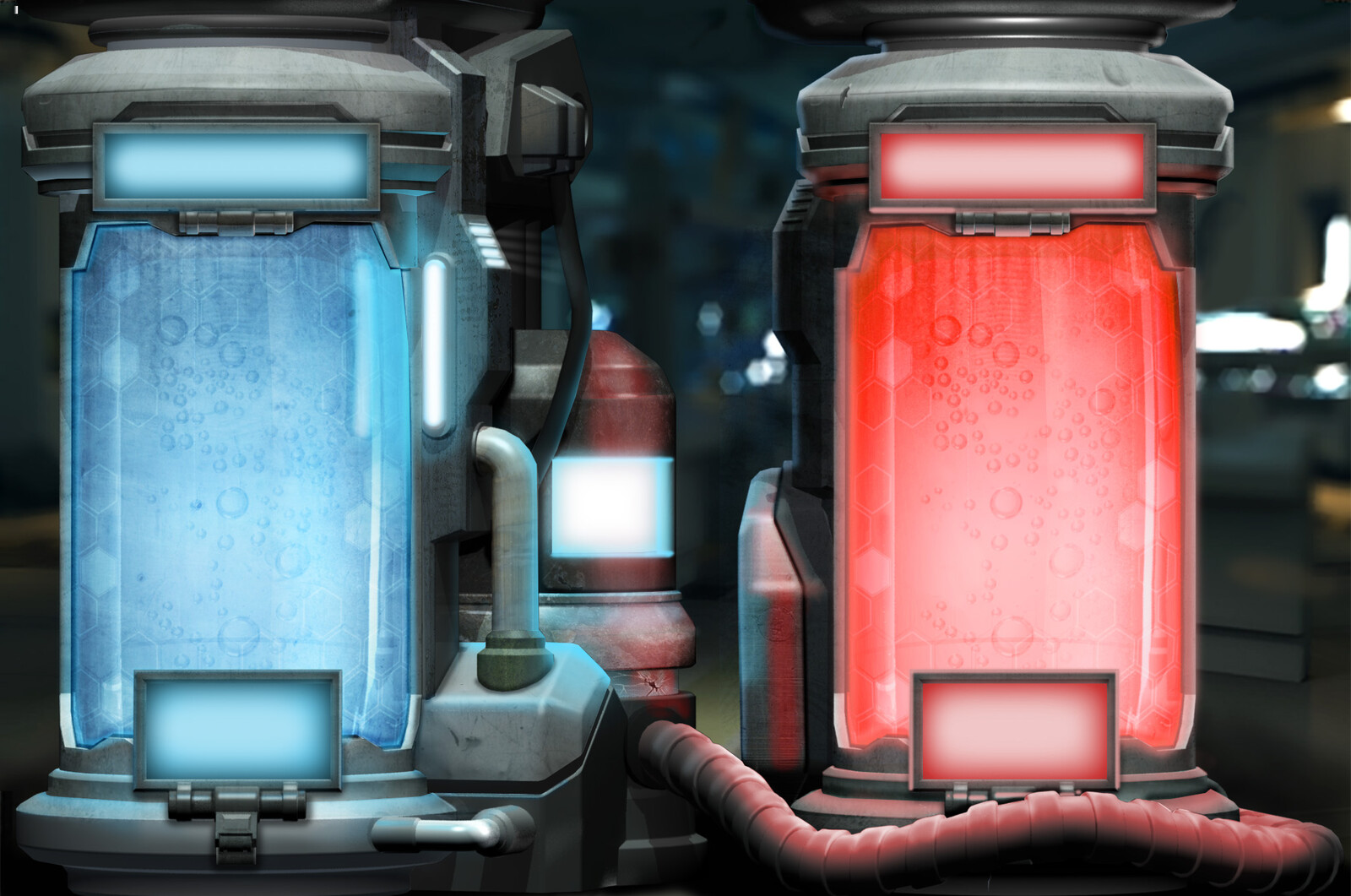 the biotubes would light up different colors depening on the action being taken by the player