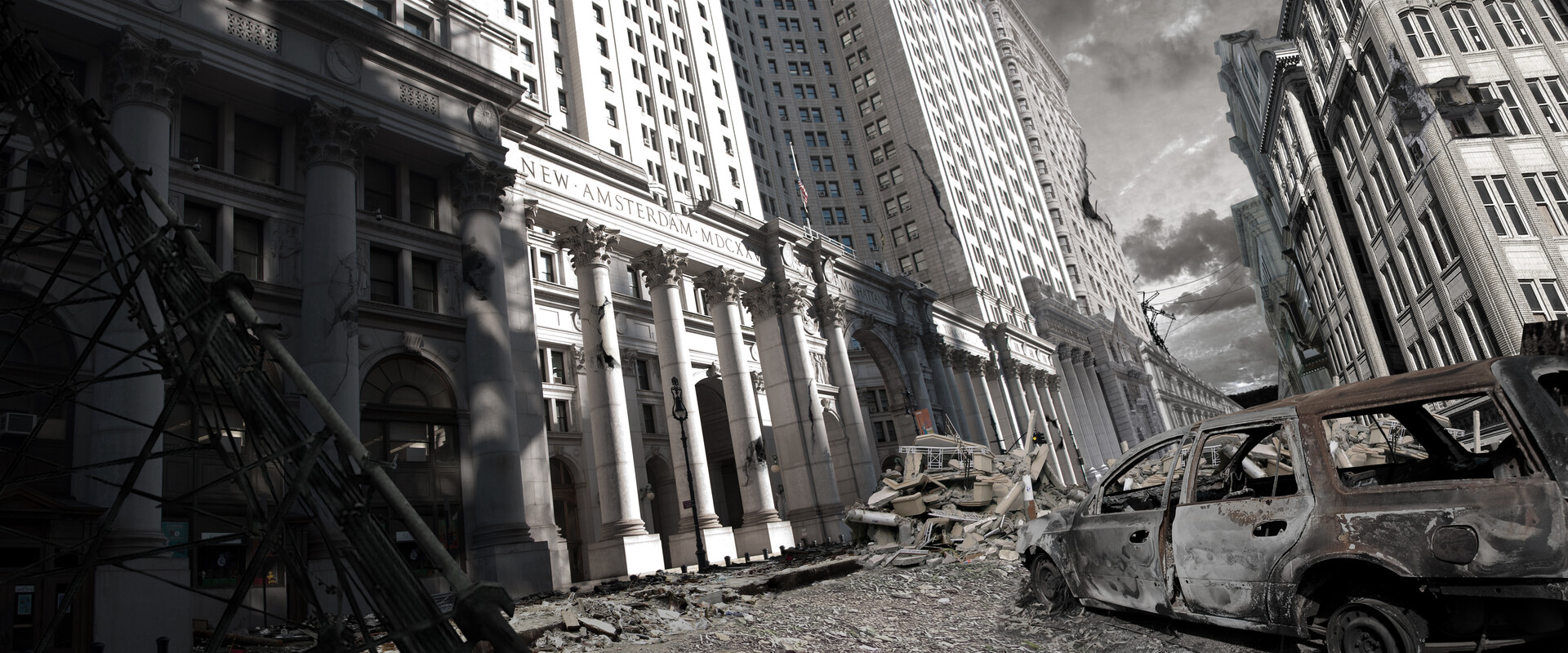 Artstation Digital Matte Painting Destroyed City Ing Chin Lu