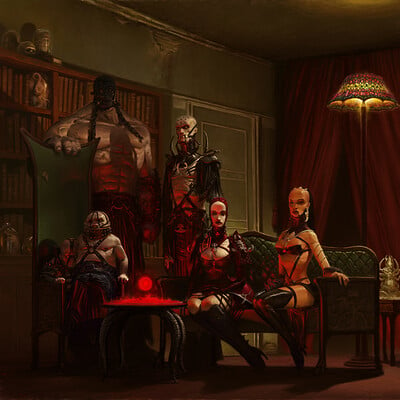 Adrian smith hell club portrait painting fin
