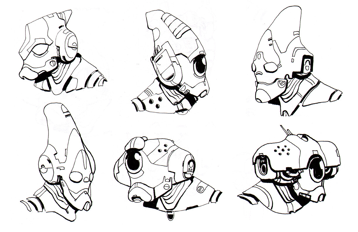 Hero Robot Design - Heads