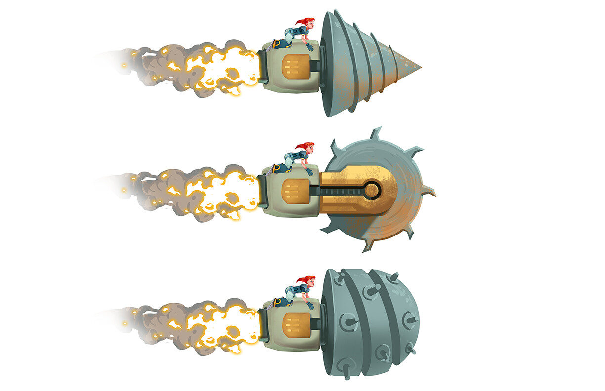 Hero Robot - Drill Attachments A, B, C - Projectile