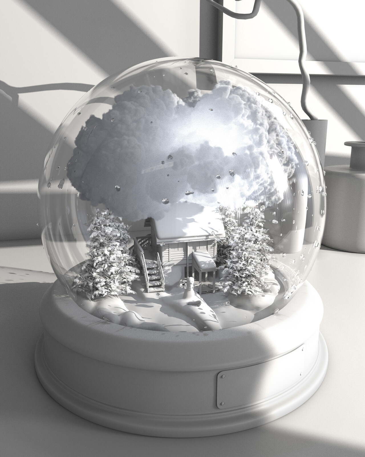 Snow Globe - Clay Render