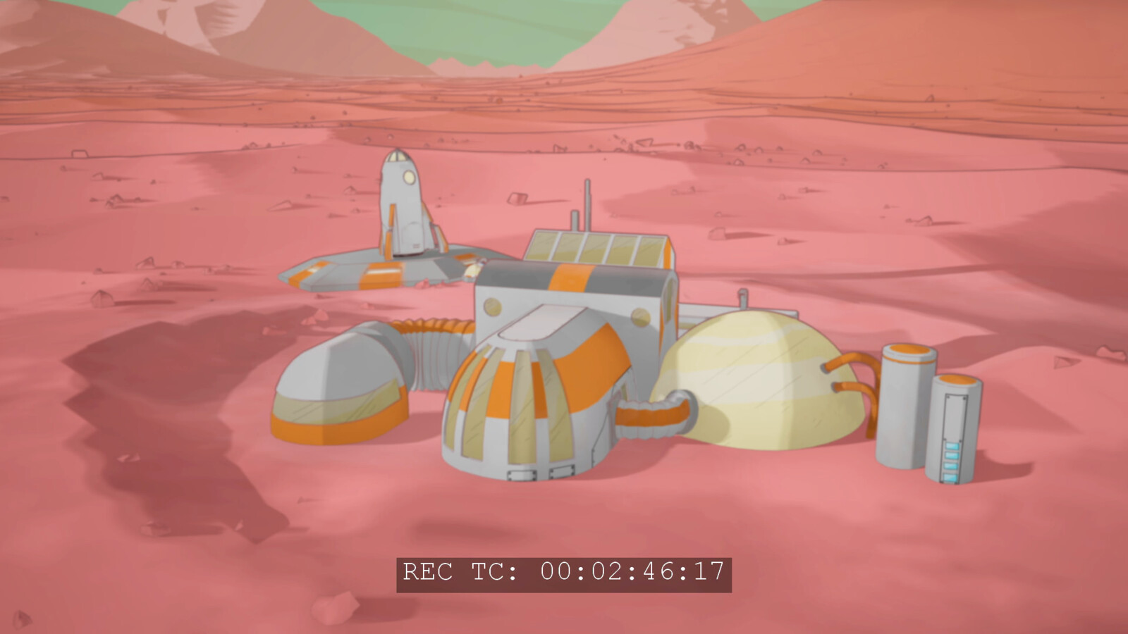 Mars-Base. I did Models and Textures for all "man-made" assets. Terrain, Toon-shader and Post-Processing by Simon Jespersen.