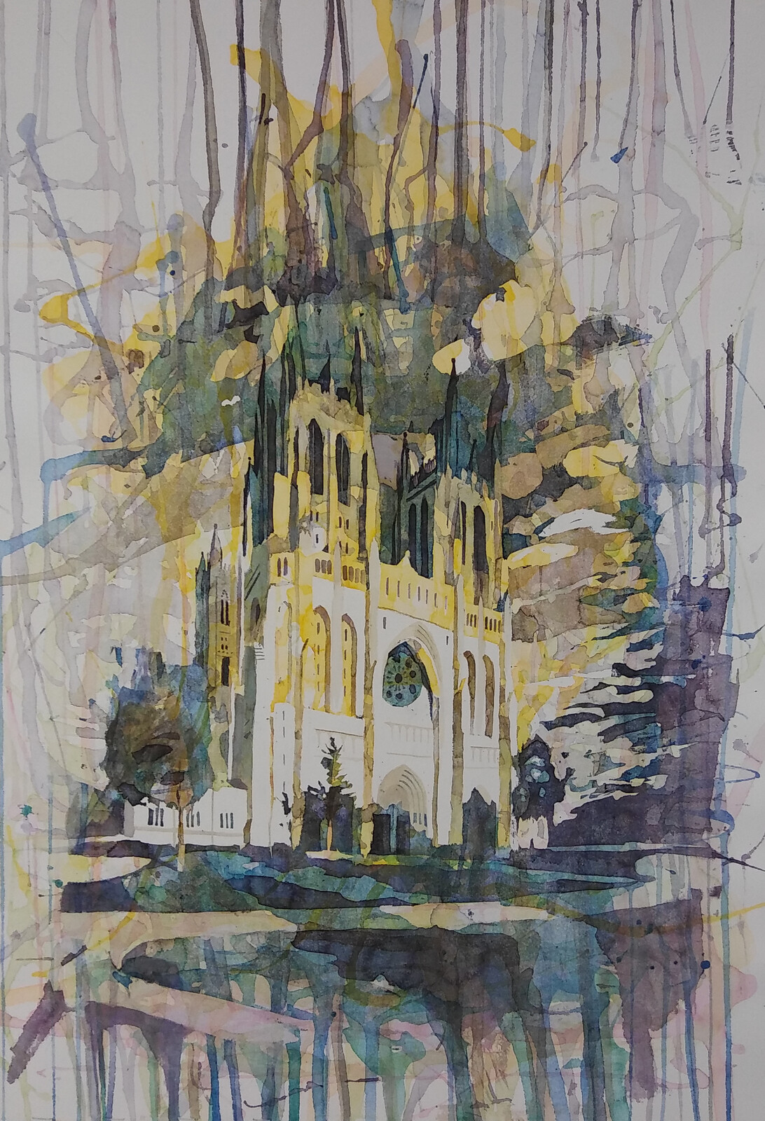 Watercolor Pour Cathedral