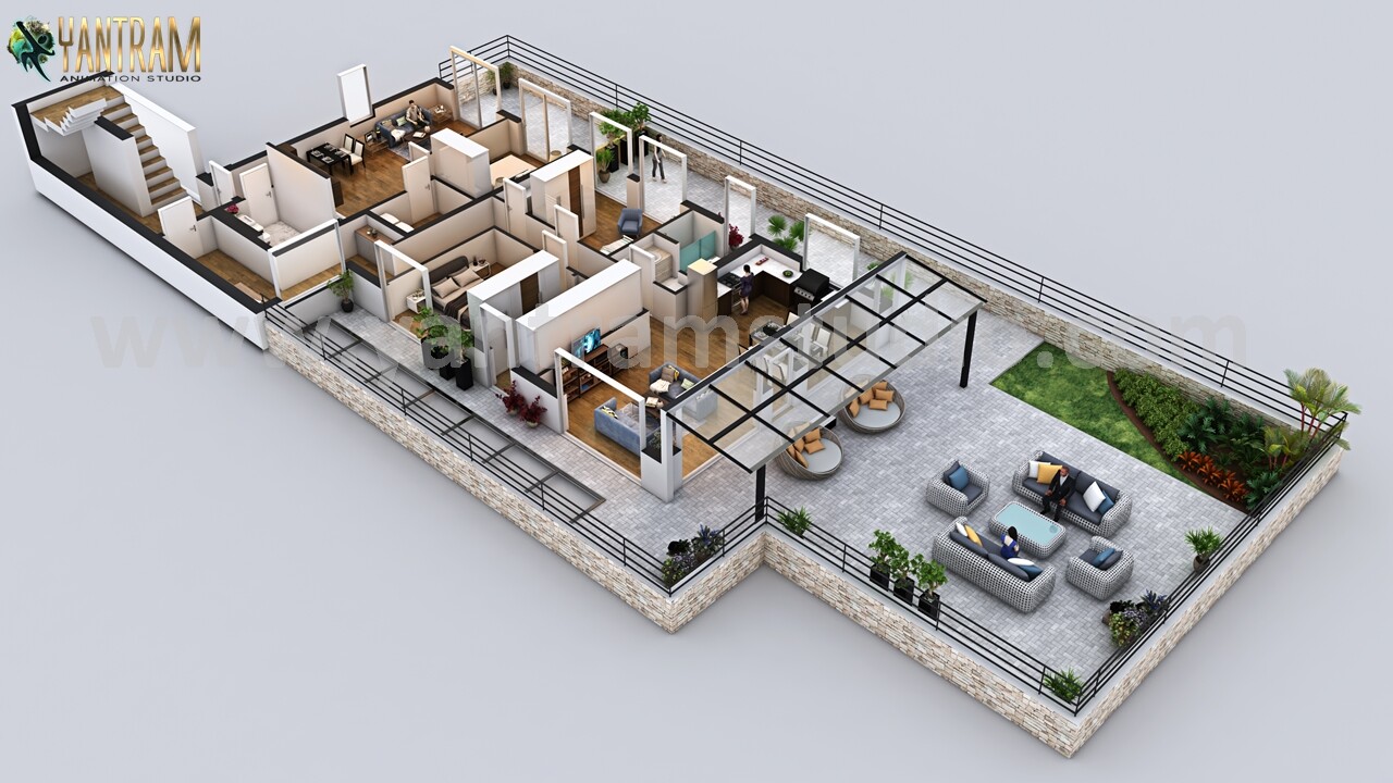 Artstation Modern Penthouse 3d Home Floor Plan Design By Yantram