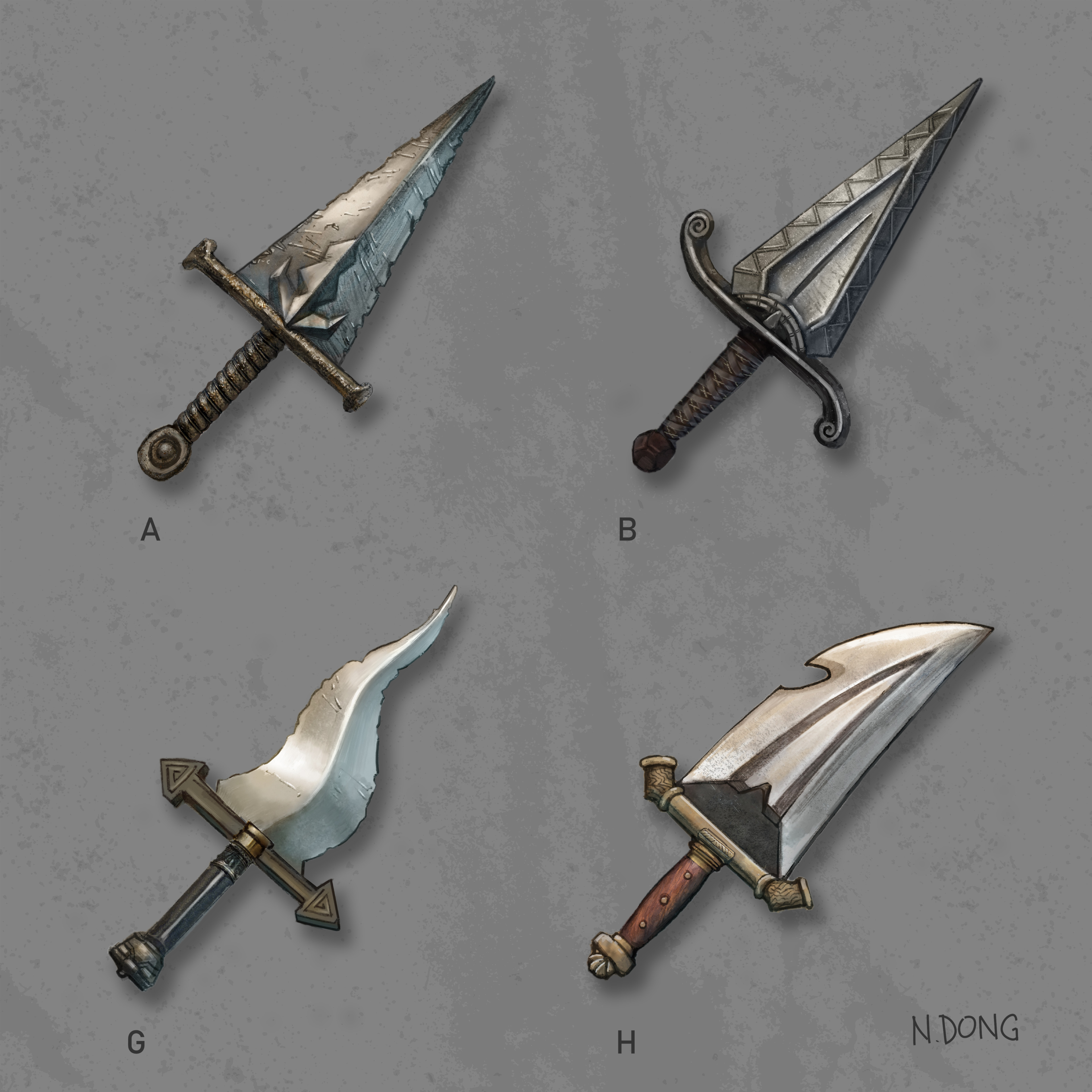 Rendered swords