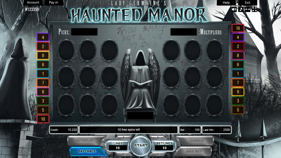 Lady Germaine's Haunted Manor - Bonus Game Mock-Up