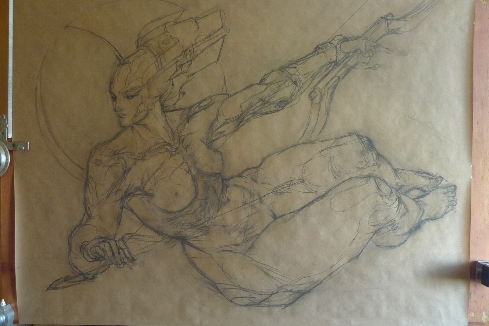base charcoal drawing