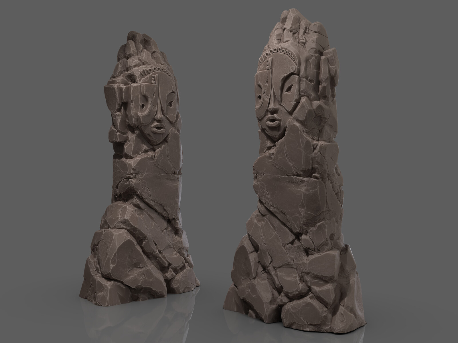 The sculpt done in Zbrush