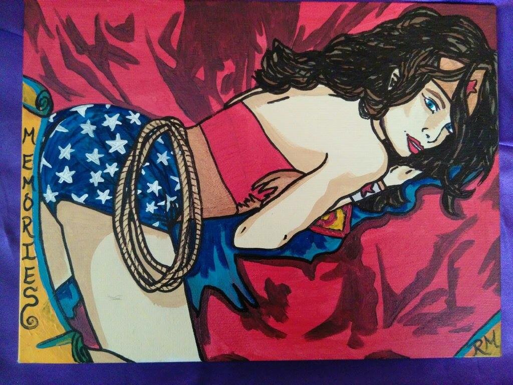 Wonder Woman Fan Art Pinup - On Superman's Cape