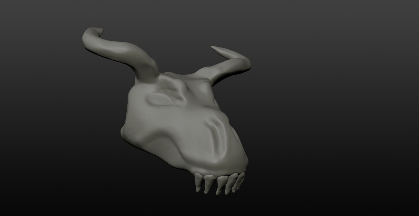 ArtStation - Skull with horns