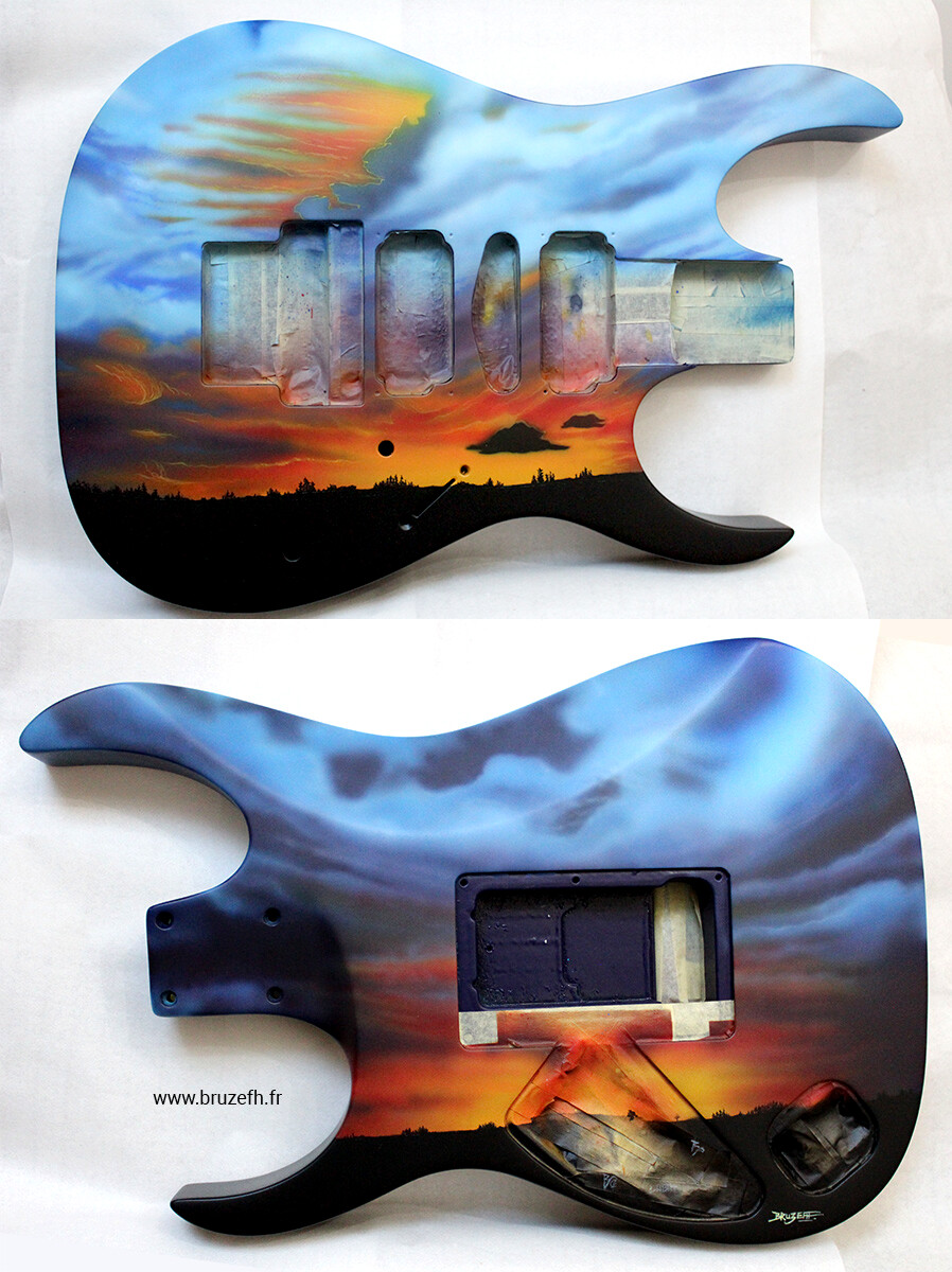Guitar custom paint on Ibanez RG570