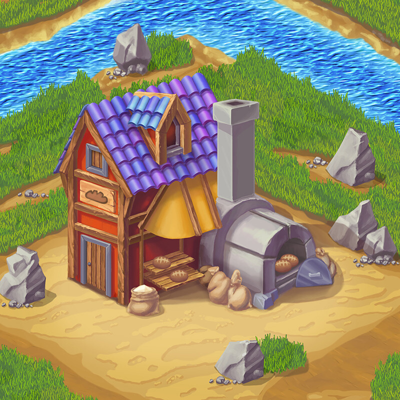 ArtStation baker's house isometrie