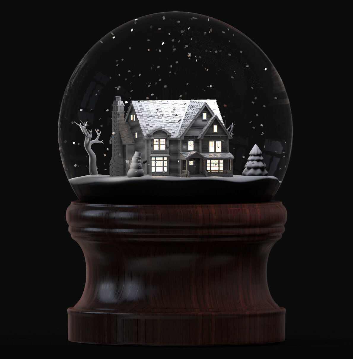 Artstation Snowglobe House And Snow Nattarat Chanhom