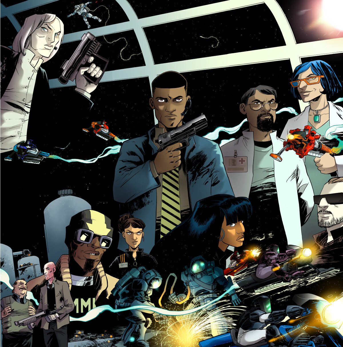 THE FUSE Trade #2 Cover. Lineart by: Justin Greenwood.