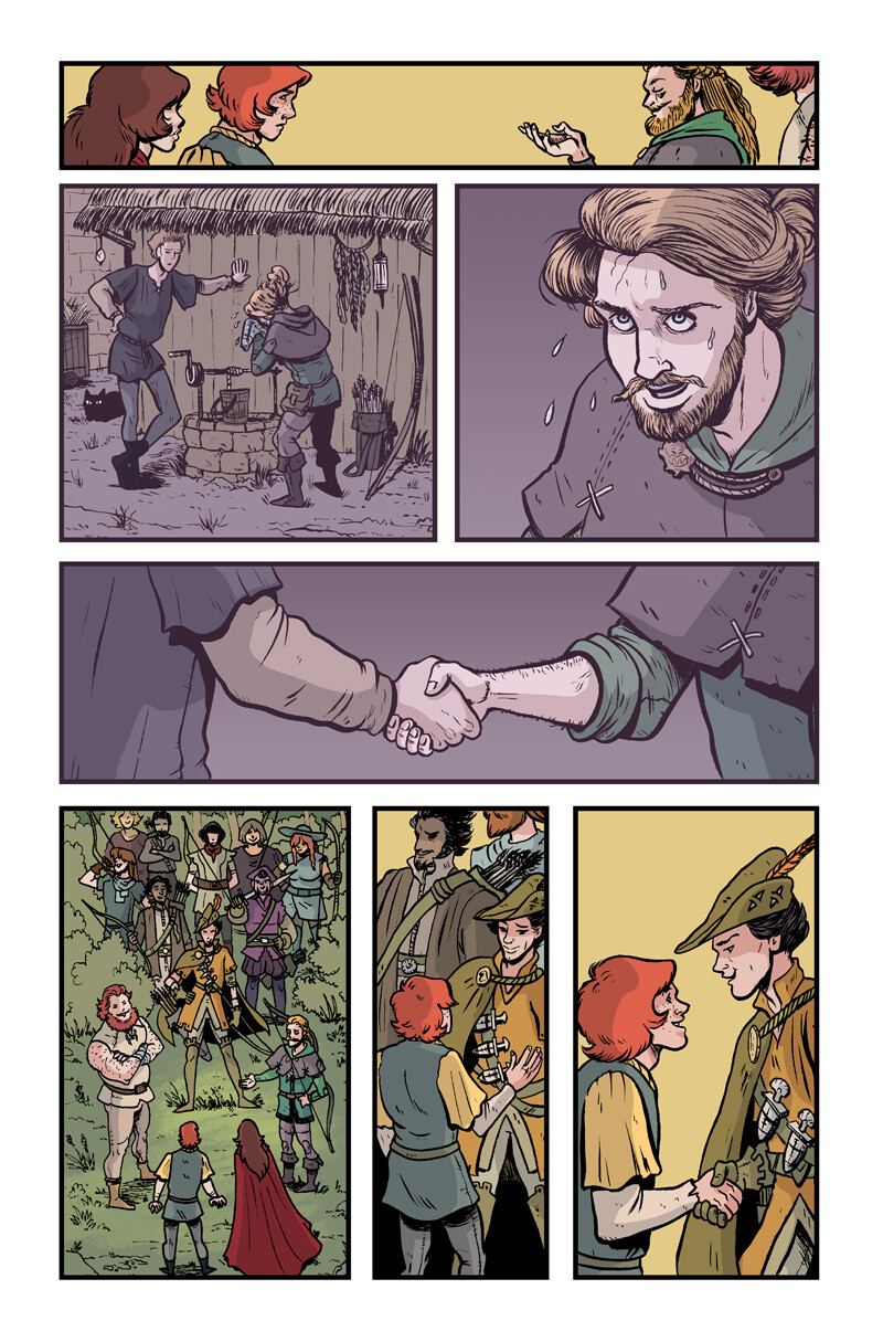 Comic Coloring Sample Pages from MERRY MEN 
