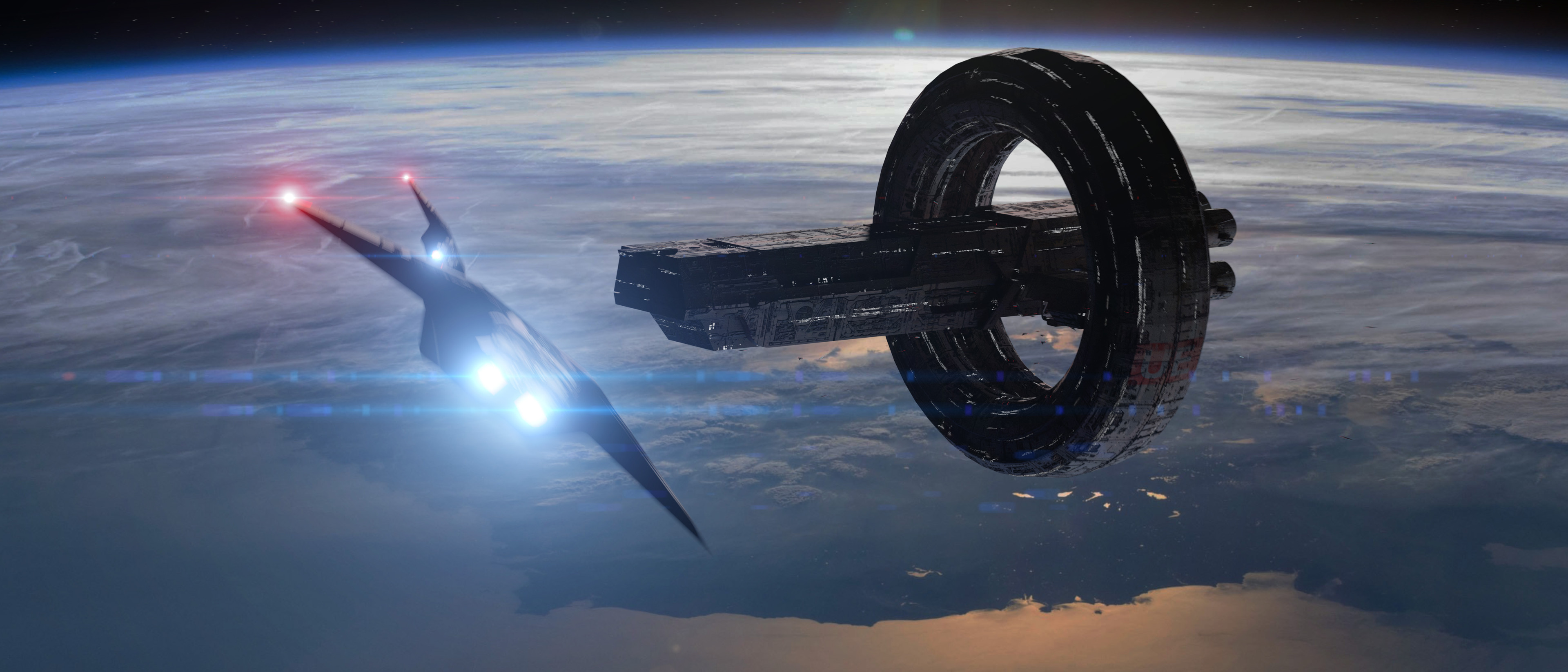 United Earth Mothership - Concept #1 by George Kim : r/ImaginaryStarships, image size:3840x1646
