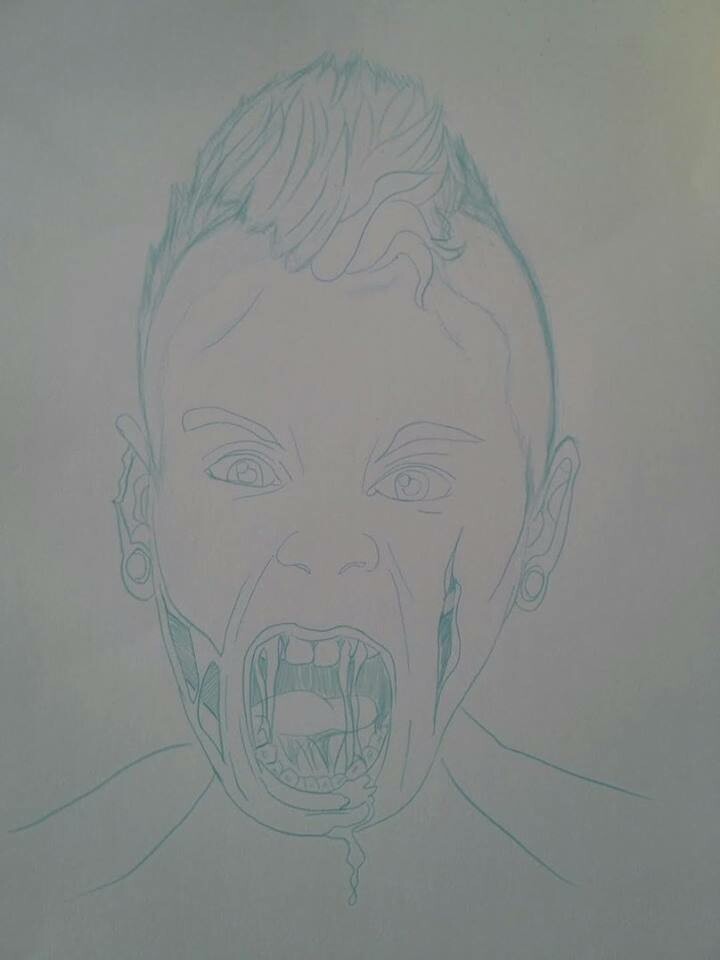 Sketch for Zombie Punk Painting