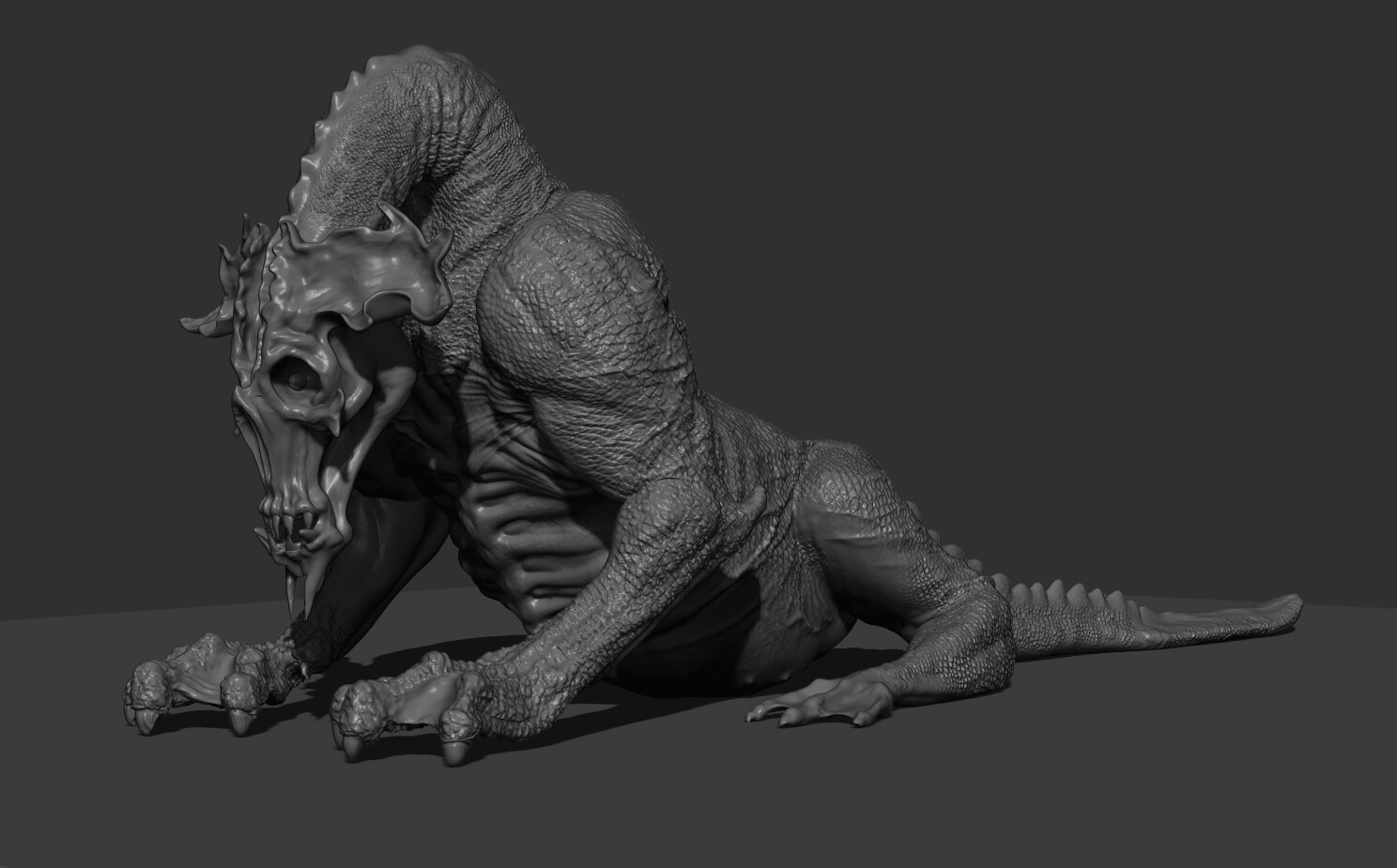 sculpting bones marks,muscle structure and skin details