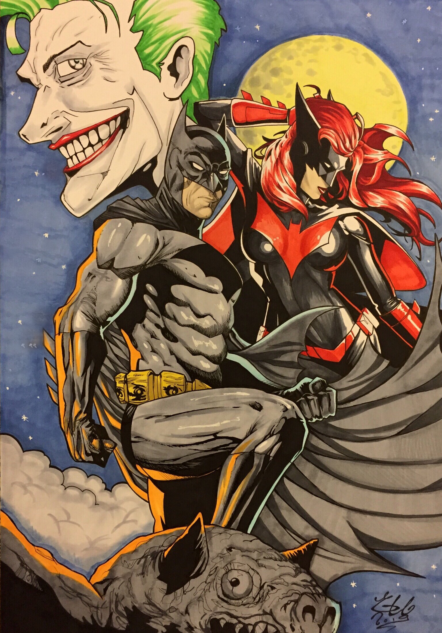 ArtStation - Joker vs Batman & Batwoman