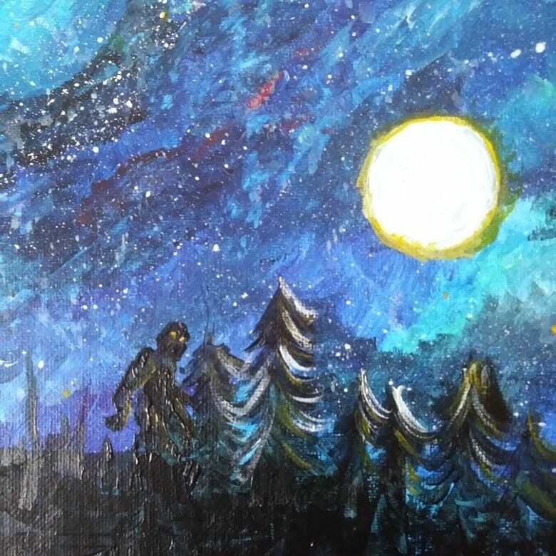 Sasquatch in the Woods Painting