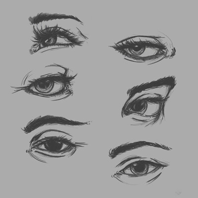 Theme: Realistic sketches of face parts
