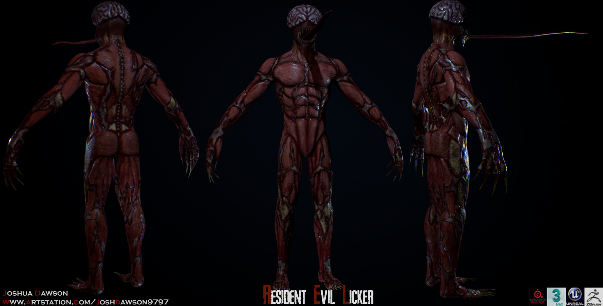 Artstation Resident Evil Licker Joshua Dawson