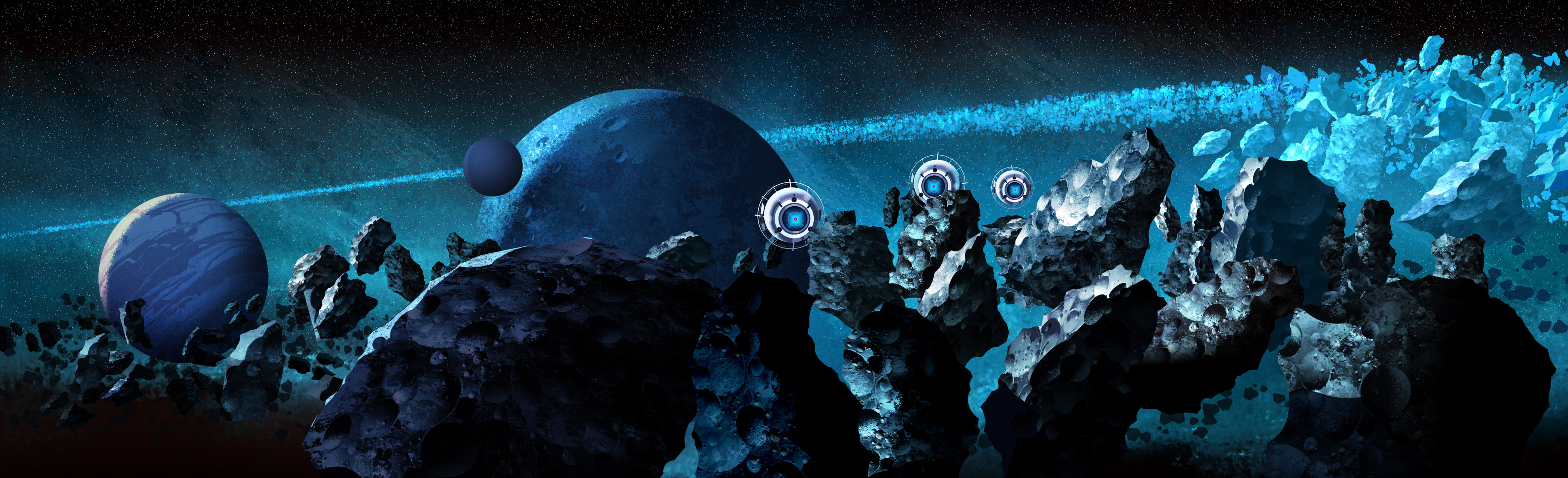 ZIMA BLUE-painting the asteroids. Final BG