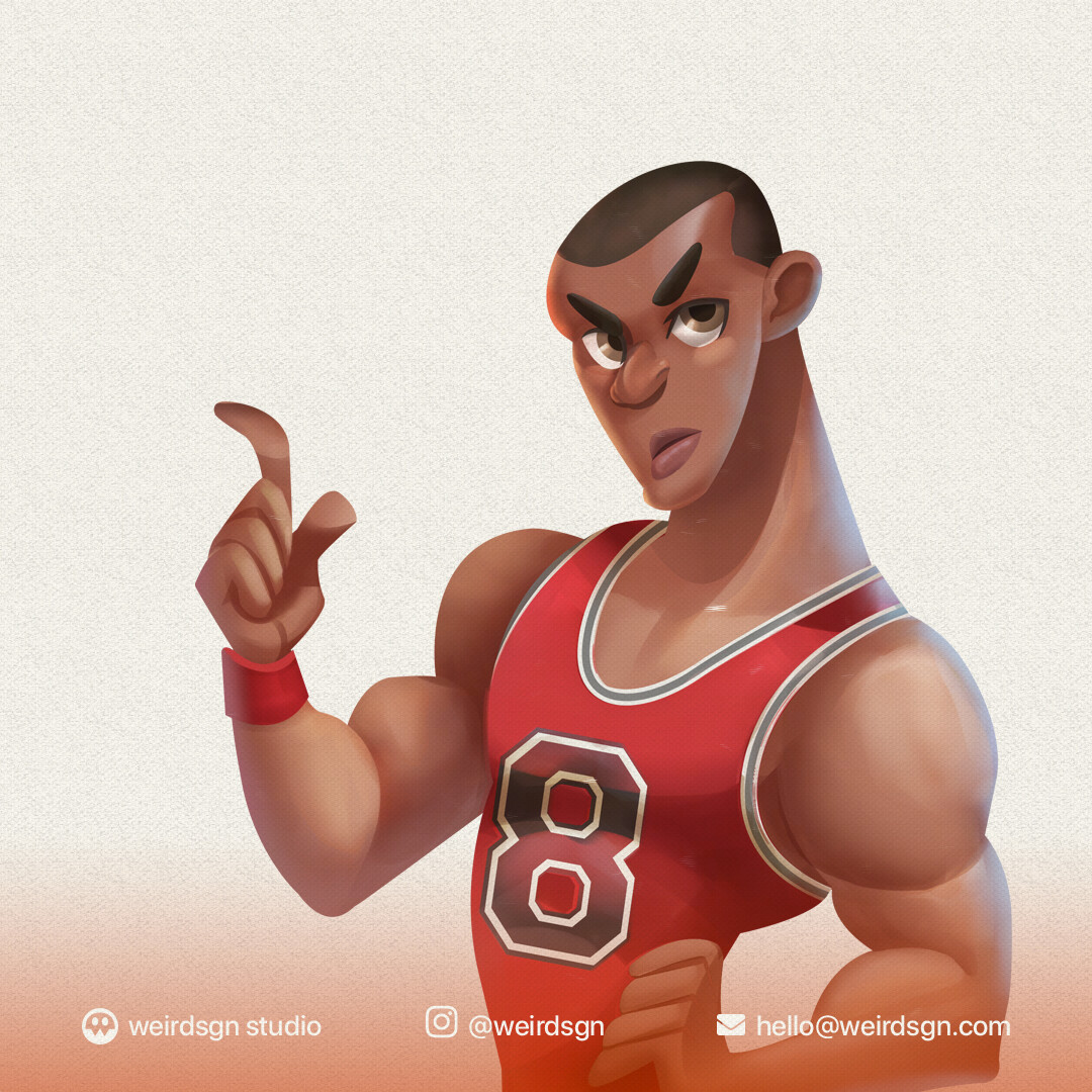 ArtStation - Illustrations of basketball players I had to to for someone