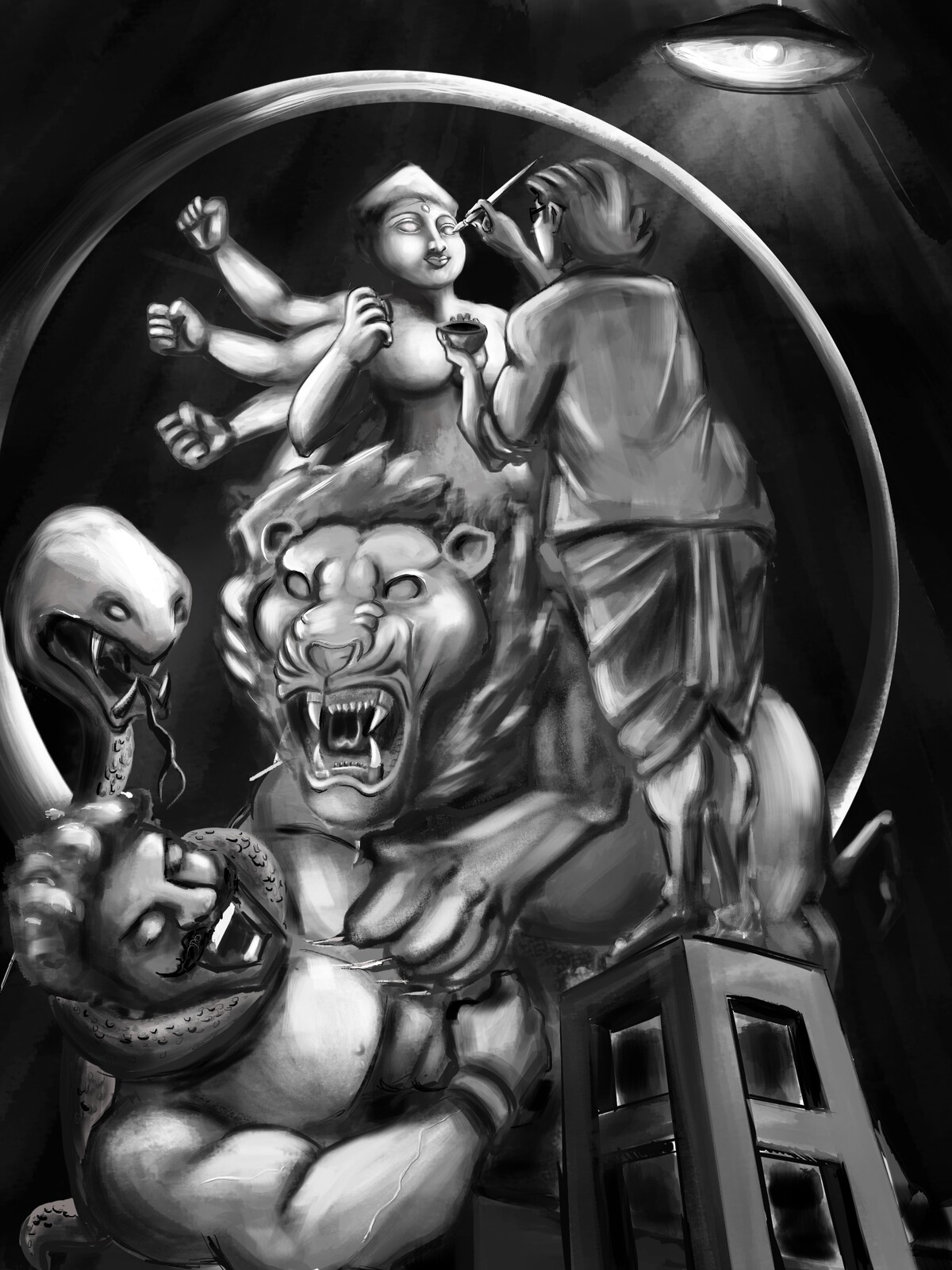Godess Durga The Deity Being Created By The Hands Of The Artist Sankhadip Sen Artstation The legend centres around combating evils and demonic forces that threaten peace. artstation