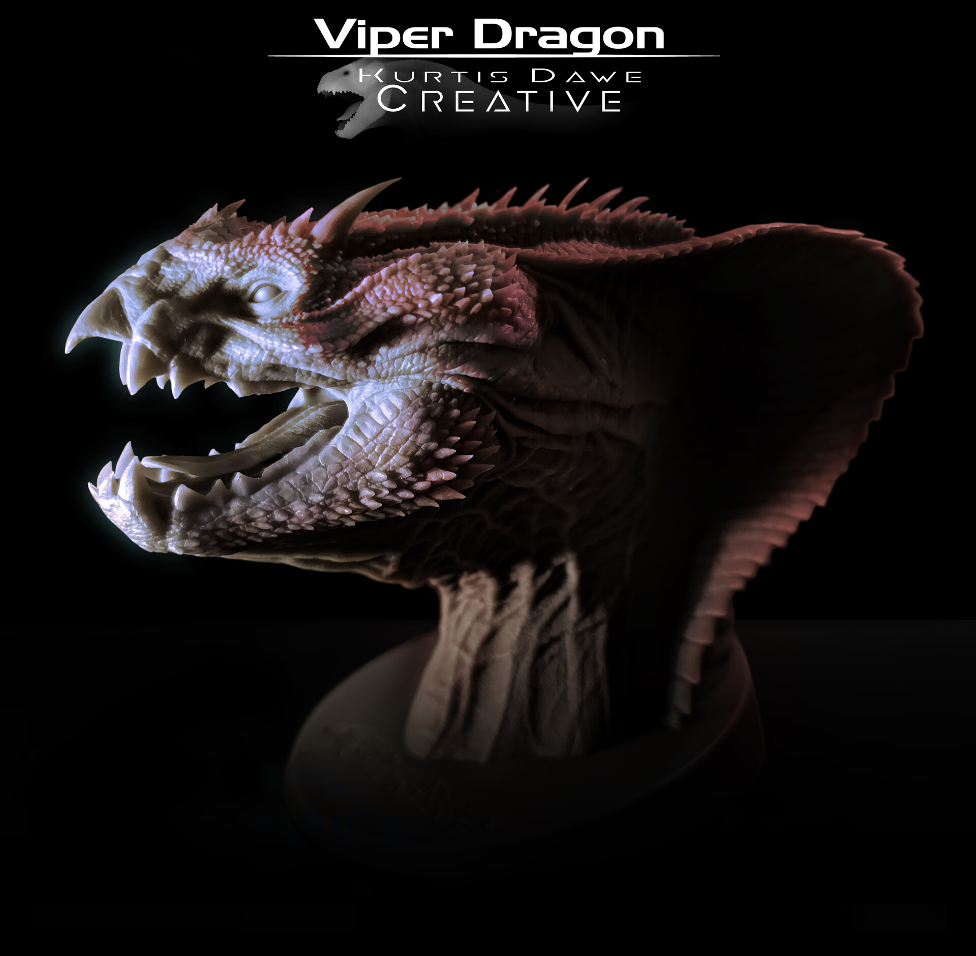 Kurtis Dawe Viper Dragon 3d Printed Statues Available On Kickstarter