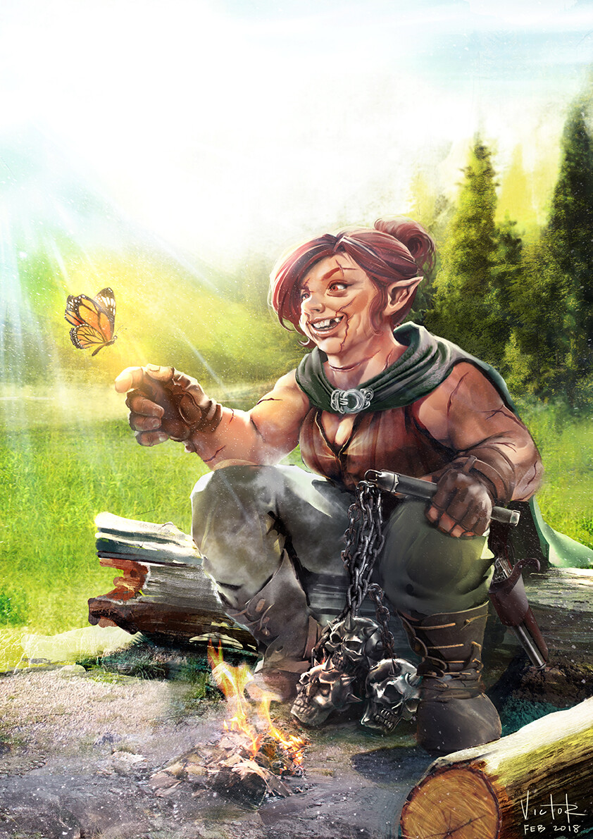 Geon, Halfling Barbarian Commission
