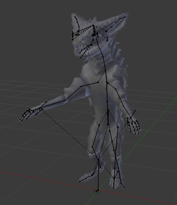 Blender rigging. adjusted the legs a little more (were too long before)
